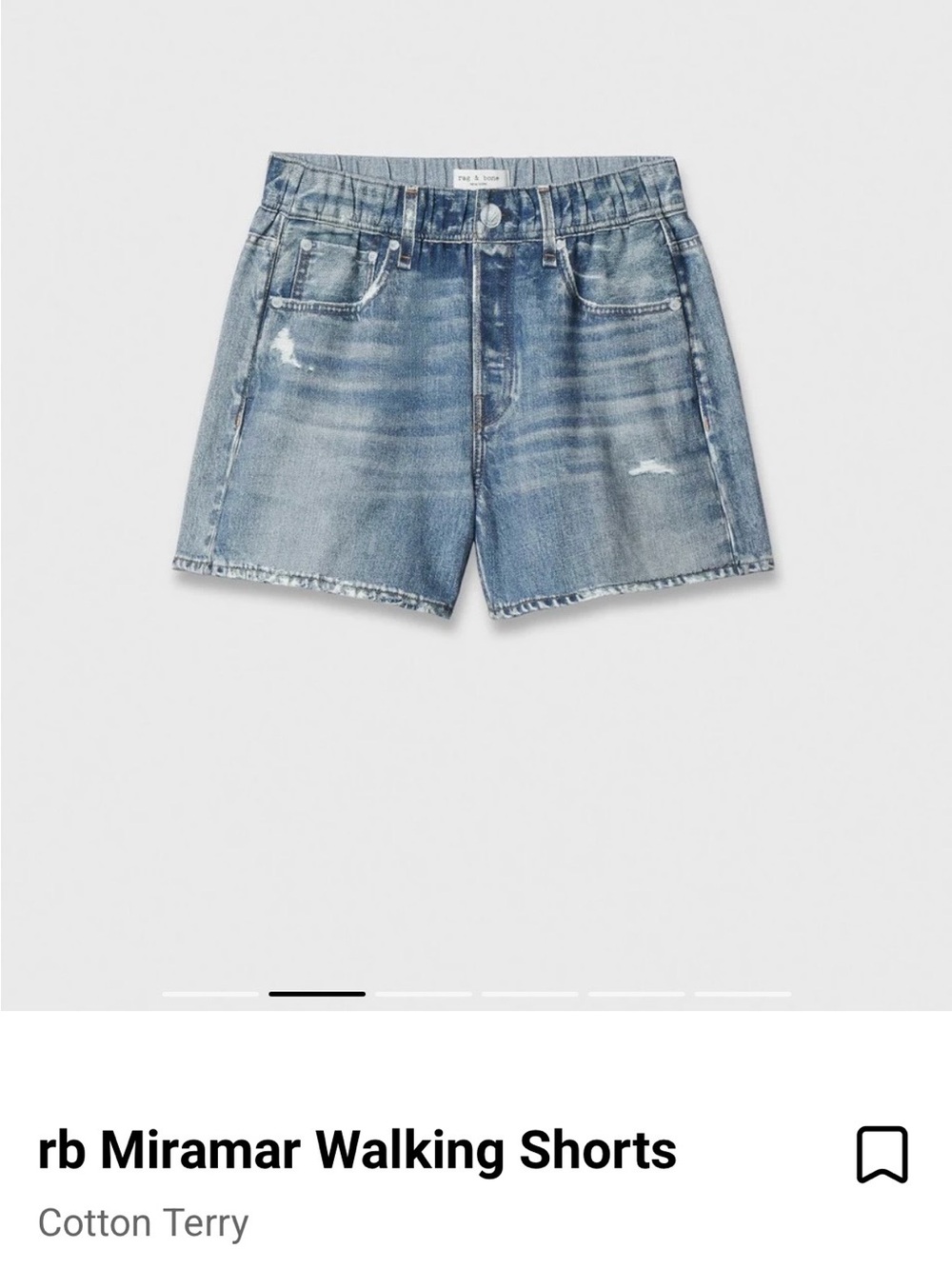 rag & bone Miramar Distressed Light Blue Denim Shorts